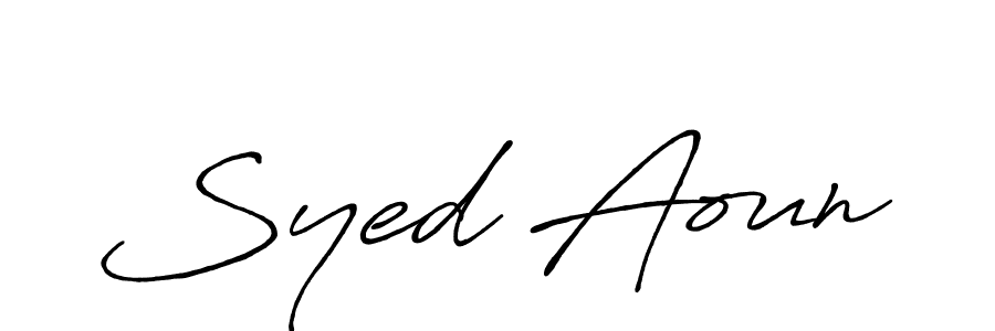 Also we have Syed Aoun name is the best signature style. Create professional handwritten signature collection using Antro_Vectra_Bolder autograph style. Syed Aoun signature style 7 images and pictures png