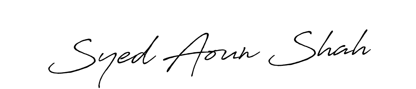 You can use this online signature creator to create a handwritten signature for the name Syed Aoun Shah. This is the best online autograph maker. Syed Aoun Shah signature style 7 images and pictures png