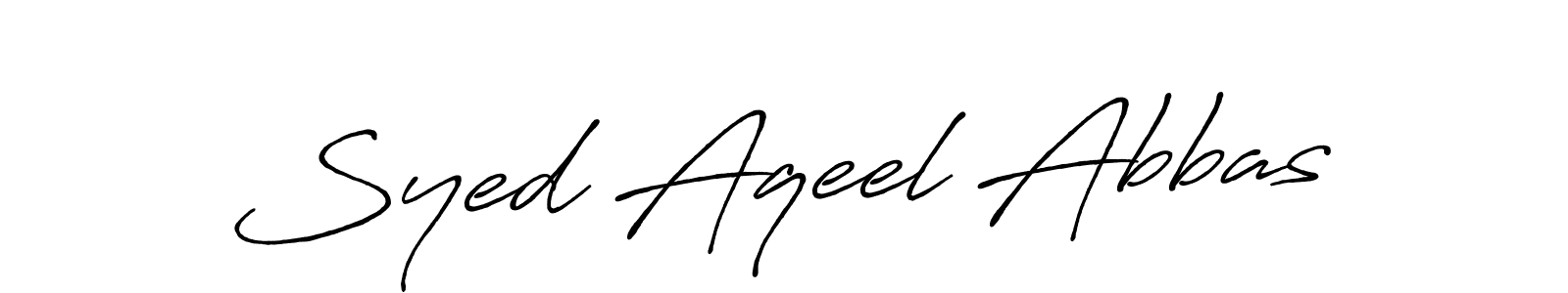 The best way (Antro_Vectra_Bolder) to make a short signature is to pick only two or three words in your name. The name Syed Aqeel Abbas include a total of six letters. For converting this name. Syed Aqeel Abbas signature style 7 images and pictures png