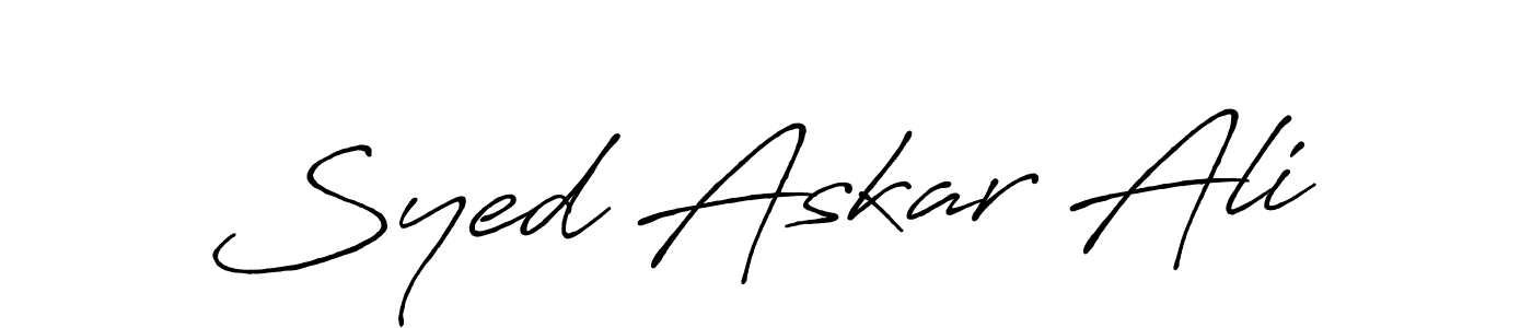 How to make Syed Askar Ali name signature. Use Antro_Vectra_Bolder style for creating short signs online. This is the latest handwritten sign. Syed Askar Ali signature style 7 images and pictures png