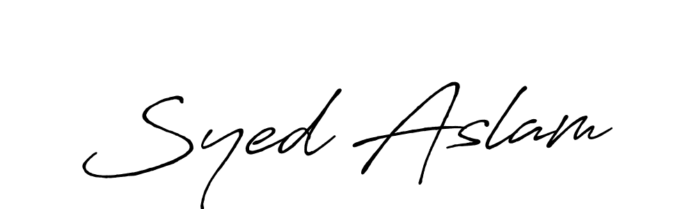 Use a signature maker to create a handwritten signature online. With this signature software, you can design (Antro_Vectra_Bolder) your own signature for name Syed Aslam. Syed Aslam signature style 7 images and pictures png