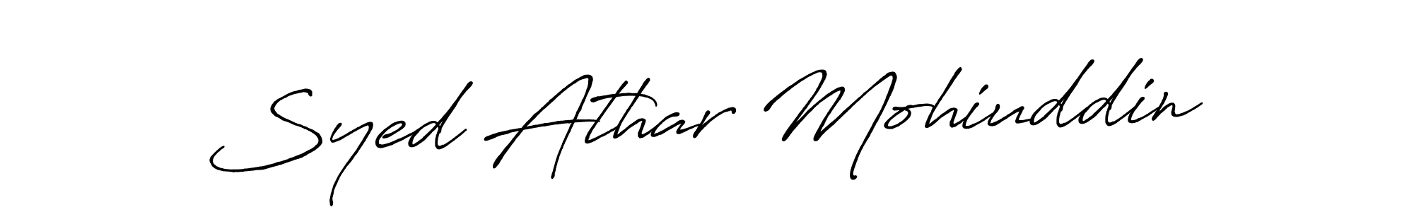 How to make Syed Athar Mohiuddin name signature. Use Antro_Vectra_Bolder style for creating short signs online. This is the latest handwritten sign. Syed Athar Mohiuddin signature style 7 images and pictures png