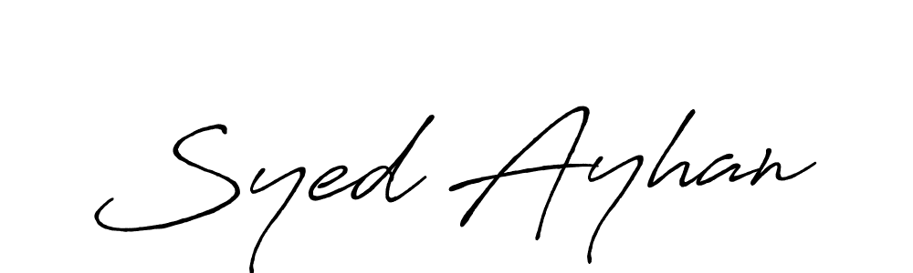 It looks lik you need a new signature style for name Syed Ayhan. Design unique handwritten (Antro_Vectra_Bolder) signature with our free signature maker in just a few clicks. Syed Ayhan signature style 7 images and pictures png