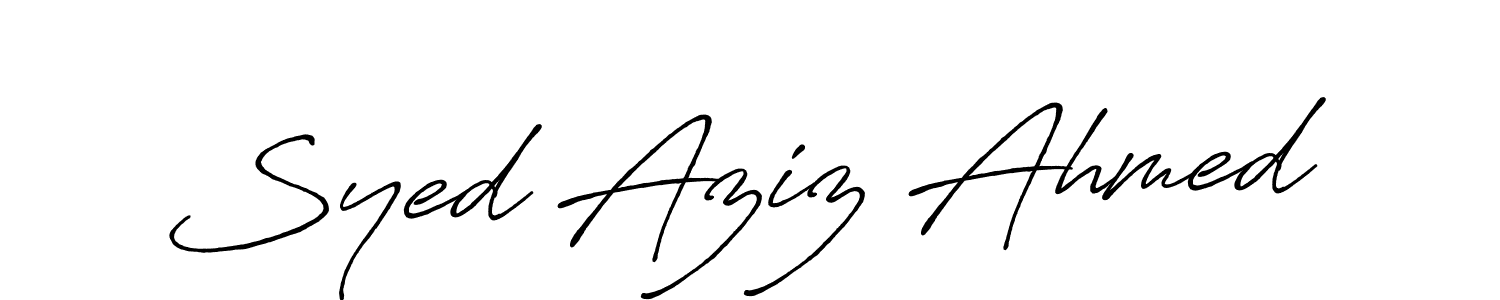 The best way (Antro_Vectra_Bolder) to make a short signature is to pick only two or three words in your name. The name Syed Aziz Ahmed include a total of six letters. For converting this name. Syed Aziz Ahmed signature style 7 images and pictures png