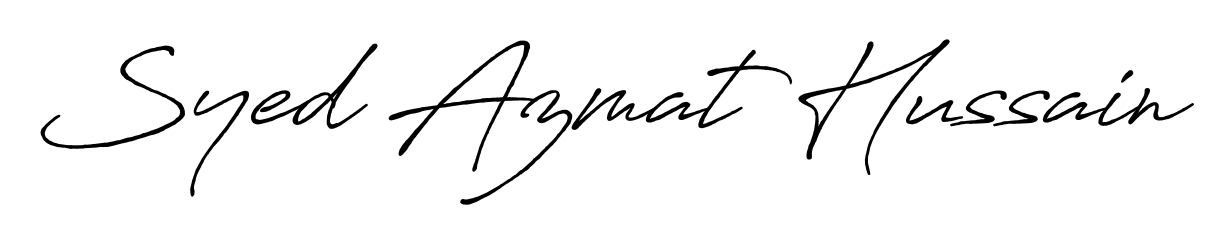 A stylish, flowing autograph style designed for name Syed Azmat Hussain using Antro_Vectra_Bolder typography. Perfect for digital creative projects. Syed Azmat Hussain signature style 7 images and pictures png
