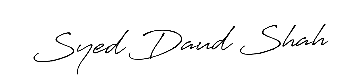 Create a beautiful signature design for name Syed Daud Shah. With this signature (Antro_Vectra_Bolder) fonts, you can make a handwritten signature for free. Syed Daud Shah signature style 7 images and pictures png