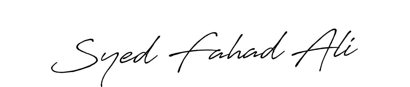 How to make Syed Fahad Ali name signature. Use Antro_Vectra_Bolder style for creating short signs online. This is the latest handwritten sign. Syed Fahad Ali signature style 7 images and pictures png