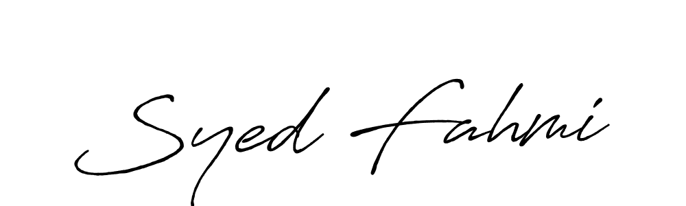 Also we have Syed Fahmi name is the best signature style. Create professional handwritten signature collection using Antro_Vectra_Bolder autograph style. Syed Fahmi signature style 7 images and pictures png