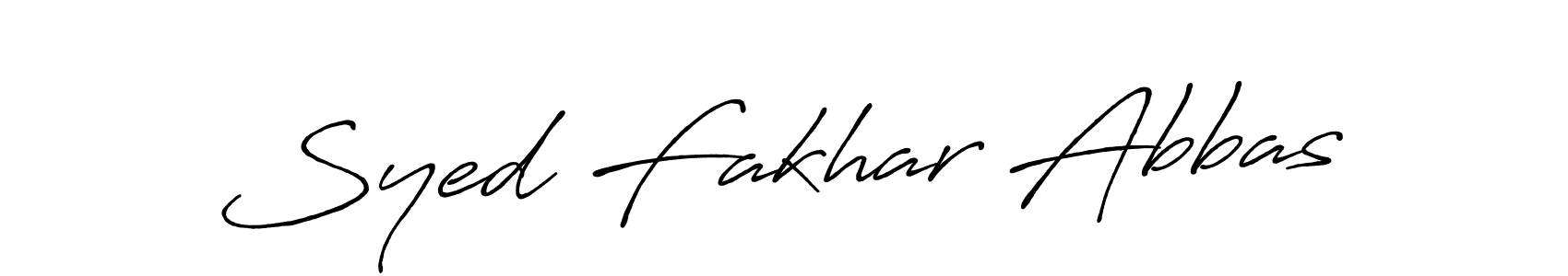 Make a beautiful signature design for name Syed Fakhar Abbas. With this signature (Antro_Vectra_Bolder) style, you can create a handwritten signature for free. Syed Fakhar Abbas signature style 7 images and pictures png