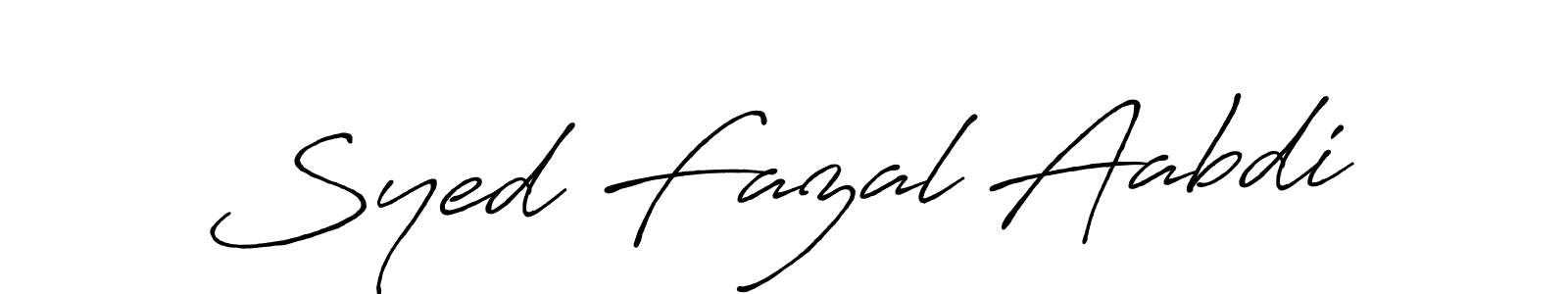 Create a beautiful signature design for name Syed Fazal Aabdi. With this signature (Antro_Vectra_Bolder) fonts, you can make a handwritten signature for free. Syed Fazal Aabdi signature style 7 images and pictures png