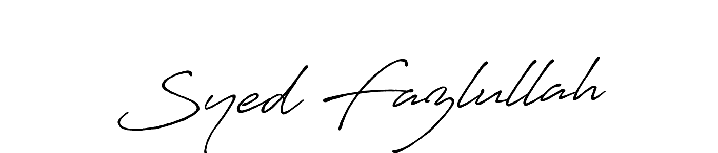 It looks lik you need a new signature style for name Syed Fazlullah. Design unique handwritten (Antro_Vectra_Bolder) signature with our free signature maker in just a few clicks. Syed Fazlullah signature style 7 images and pictures png
