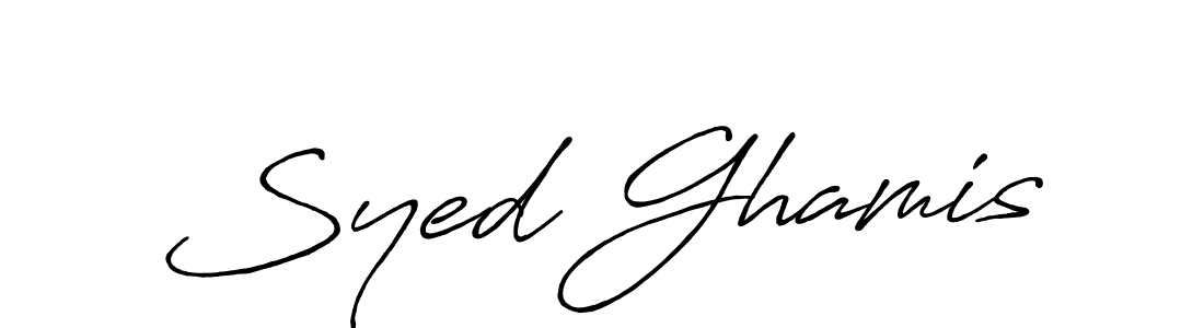How to make Syed Ghamis name signature. Use Antro_Vectra_Bolder style for creating short signs online. This is the latest handwritten sign. Syed Ghamis signature style 7 images and pictures png
