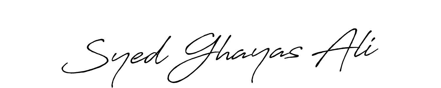Create a beautiful signature design for name Syed Ghayas Ali. With this signature (Antro_Vectra_Bolder) fonts, you can make a handwritten signature for free. Syed Ghayas Ali signature style 7 images and pictures png