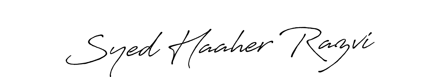 Use a signature maker to create a handwritten signature online. With this signature software, you can design (Antro_Vectra_Bolder) your own signature for name Syed Haaher Razvi. Syed Haaher Razvi signature style 7 images and pictures png