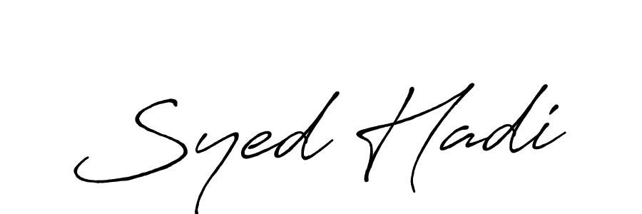 The best way (Antro_Vectra_Bolder) to make a short signature is to pick only two or three words in your name. The name Syed Hadi include a total of six letters. For converting this name. Syed Hadi signature style 7 images and pictures png