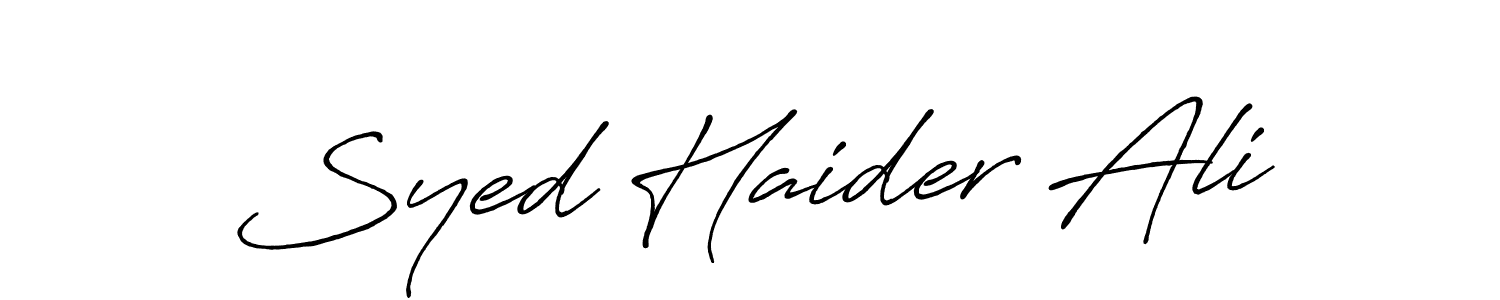 Use a signature maker to create a handwritten signature online. With this signature software, you can design (Antro_Vectra_Bolder) your own signature for name Syed Haider Ali. Syed Haider Ali signature style 7 images and pictures png