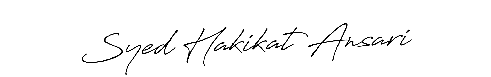 Create a beautiful signature design for name Syed Hakikat Ansari. With this signature (Antro_Vectra_Bolder) fonts, you can make a handwritten signature for free. Syed Hakikat Ansari signature style 7 images and pictures png