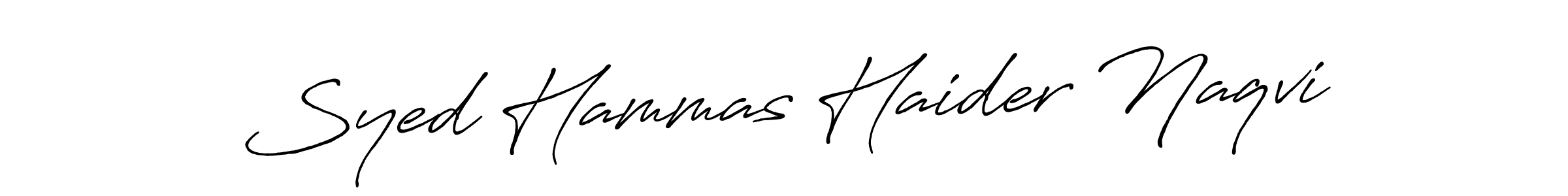 Use a signature maker to create a handwritten signature online. With this signature software, you can design (Antro_Vectra_Bolder) your own signature for name Syed Hammas Haider Naqvi. Syed Hammas Haider Naqvi signature style 7 images and pictures png