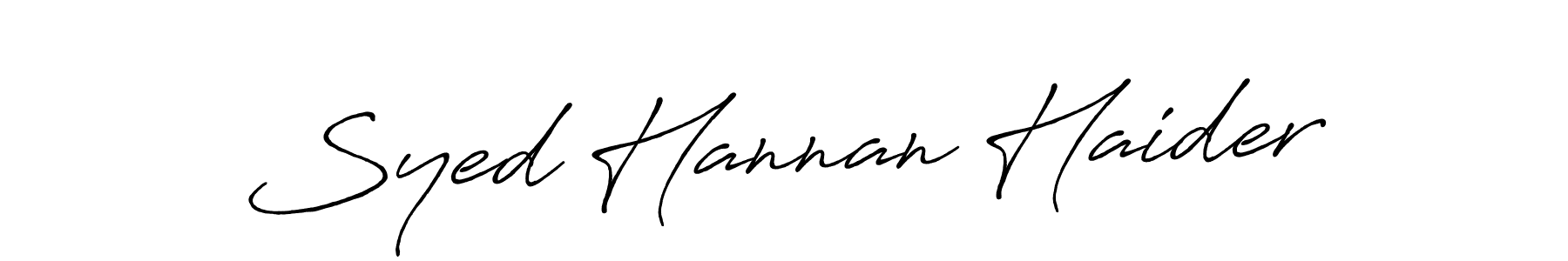 Syed Hannan Haider stylish signature style. Best Handwritten Sign (Antro_Vectra_Bolder) for my name. Handwritten Signature Collection Ideas for my name Syed Hannan Haider. Syed Hannan Haider signature style 7 images and pictures png