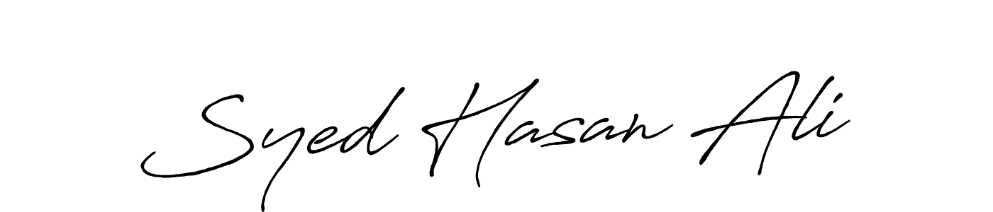 Make a beautiful signature design for name Syed Hasan Ali. With this signature (Antro_Vectra_Bolder) style, you can create a handwritten signature for free. Syed Hasan Ali signature style 7 images and pictures png