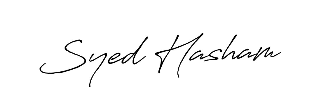 How to make Syed Hasham name signature. Use Antro_Vectra_Bolder style for creating short signs online. This is the latest handwritten sign. Syed Hasham signature style 7 images and pictures png