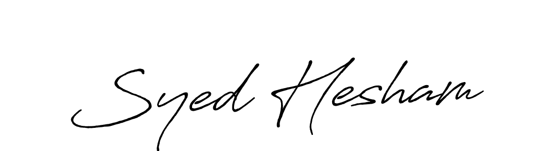 How to make Syed Hesham name signature. Use Antro_Vectra_Bolder style for creating short signs online. This is the latest handwritten sign. Syed Hesham signature style 7 images and pictures png