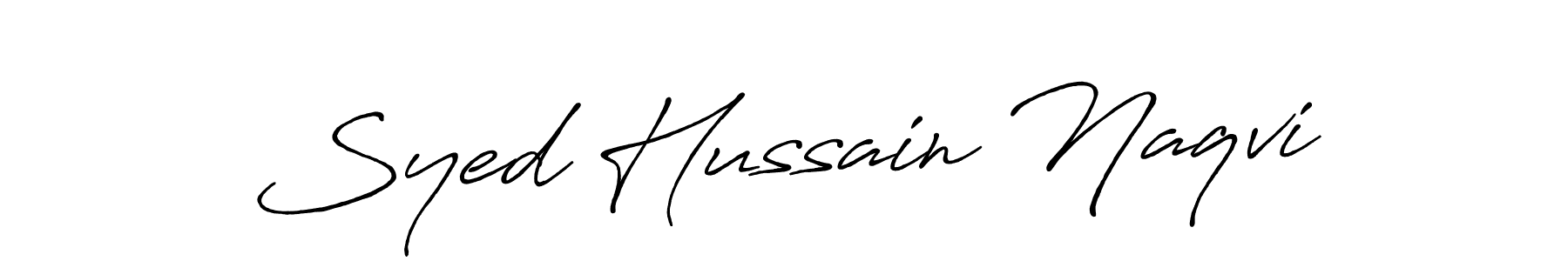 Create a beautiful signature design for name Syed Hussain Naqvi. With this signature (Antro_Vectra_Bolder) fonts, you can make a handwritten signature for free. Syed Hussain Naqvi signature style 7 images and pictures png