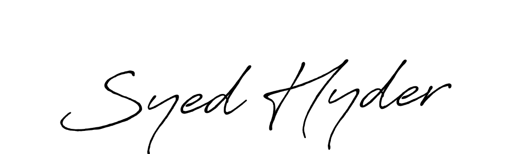 How to make Syed Hyder name signature. Use Antro_Vectra_Bolder style for creating short signs online. This is the latest handwritten sign. Syed Hyder signature style 7 images and pictures png