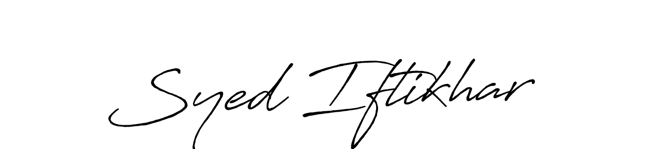 Create a beautiful signature design for name Syed Iftikhar. With this signature (Antro_Vectra_Bolder) fonts, you can make a handwritten signature for free. Syed Iftikhar signature style 7 images and pictures png