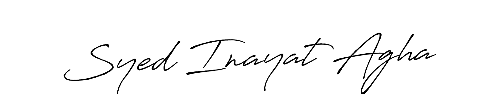 How to make Syed Inayat Agha name signature. Use Antro_Vectra_Bolder style for creating short signs online. This is the latest handwritten sign. Syed Inayat Agha signature style 7 images and pictures png