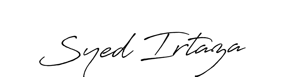 How to make Syed Irtaza name signature. Use Antro_Vectra_Bolder style for creating short signs online. This is the latest handwritten sign. Syed Irtaza signature style 7 images and pictures png