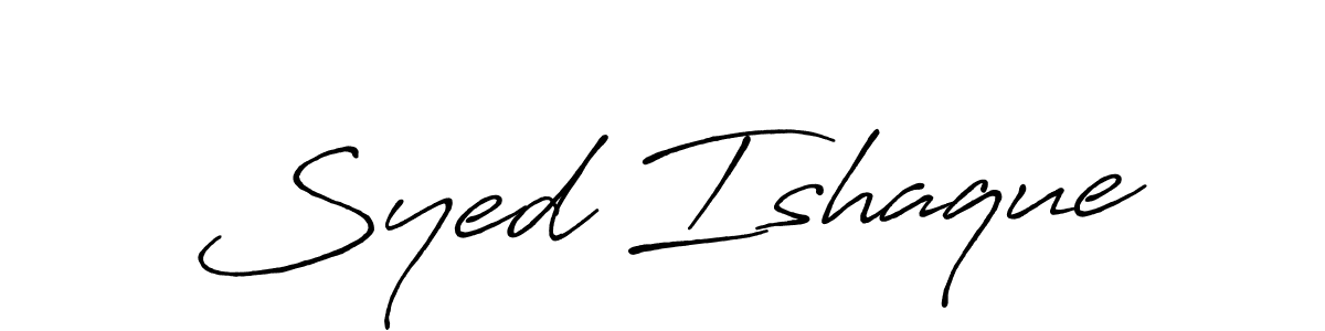 Make a beautiful signature design for name Syed Ishaque. With this signature (Antro_Vectra_Bolder) style, you can create a handwritten signature for free. Syed Ishaque signature style 7 images and pictures png