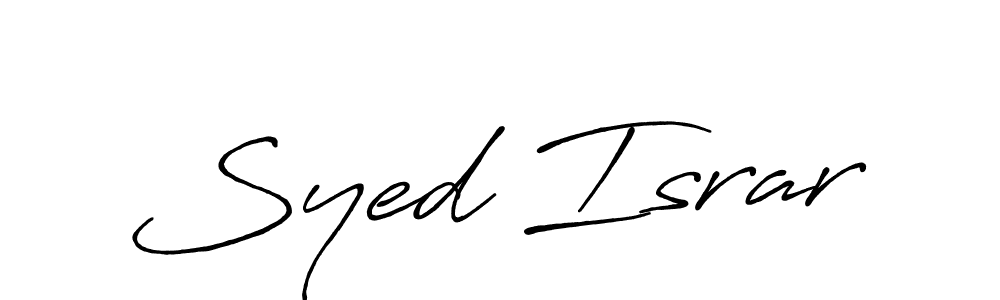 The best way (Antro_Vectra_Bolder) to make a short signature is to pick only two or three words in your name. The name Syed Israr include a total of six letters. For converting this name. Syed Israr signature style 7 images and pictures png