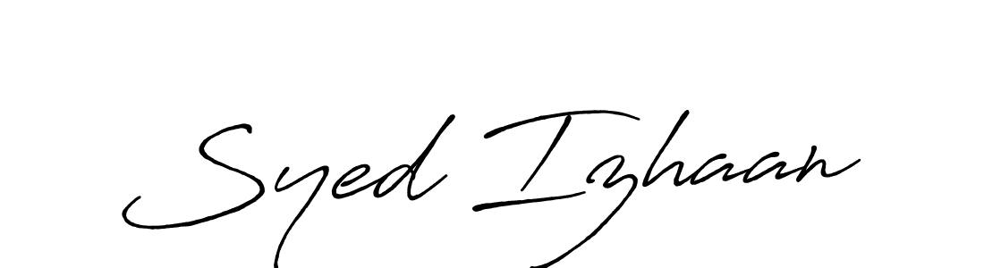 Use a signature maker to create a handwritten signature online. With this signature software, you can design (Antro_Vectra_Bolder) your own signature for name Syed Izhaan. Syed Izhaan signature style 7 images and pictures png