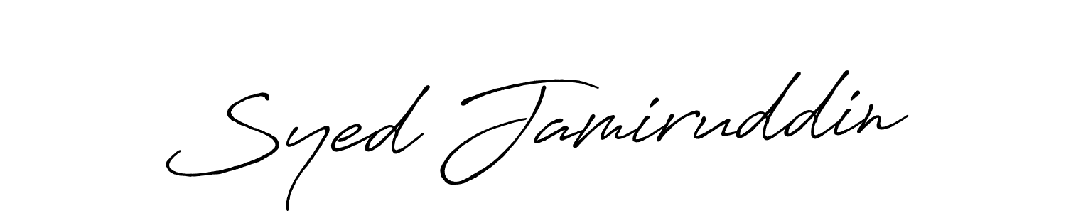 How to make Syed Jamiruddin name signature. Use Antro_Vectra_Bolder style for creating short signs online. This is the latest handwritten sign. Syed Jamiruddin signature style 7 images and pictures png