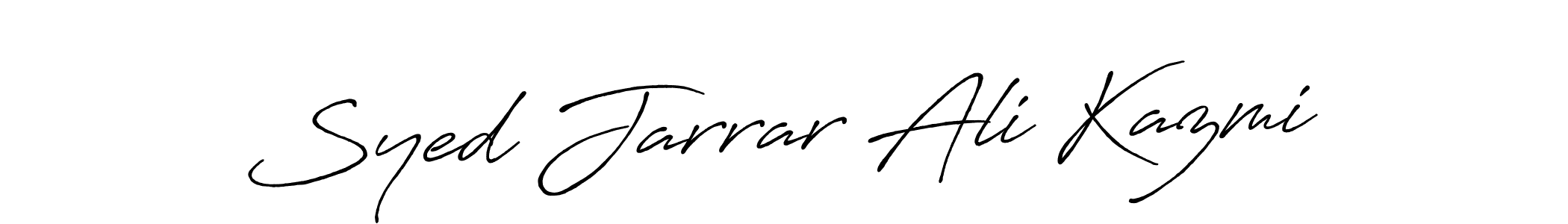 Make a beautiful signature design for name Syed Jarrar Ali Kazmi. With this signature (Antro_Vectra_Bolder) style, you can create a handwritten signature for free. Syed Jarrar Ali Kazmi signature style 7 images and pictures png