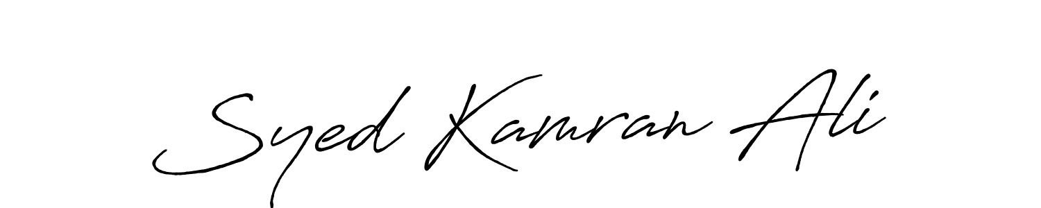 Create a beautiful signature design for name Syed Kamran Ali. With this signature (Antro_Vectra_Bolder) fonts, you can make a handwritten signature for free. Syed Kamran Ali signature style 7 images and pictures png