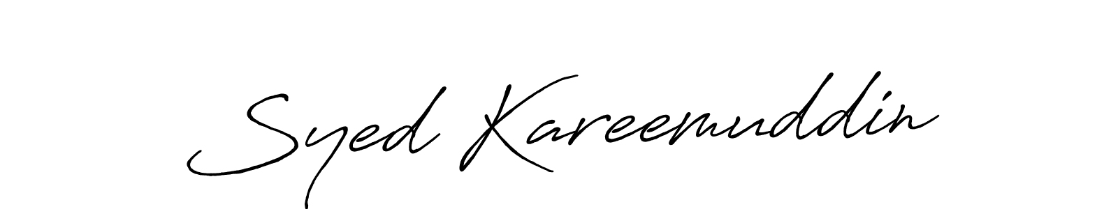 Create a beautiful signature design for name Syed Kareemuddin. With this signature (Antro_Vectra_Bolder) fonts, you can make a handwritten signature for free. Syed Kareemuddin signature style 7 images and pictures png