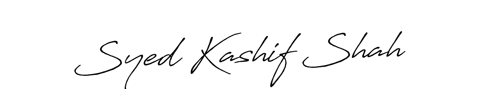 Make a beautiful signature design for name Syed Kashif Shah. With this signature (Antro_Vectra_Bolder) style, you can create a handwritten signature for free. Syed Kashif Shah signature style 7 images and pictures png