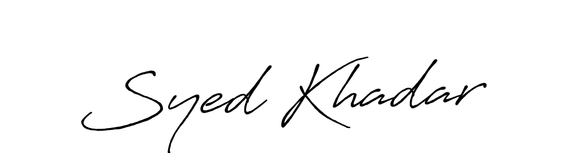 Also You can easily find your signature by using the search form. We will create Syed Khadar name handwritten signature images for you free of cost using Antro_Vectra_Bolder sign style. Syed Khadar signature style 7 images and pictures png