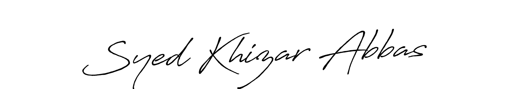 How to make Syed Khizar Abbas name signature. Use Antro_Vectra_Bolder style for creating short signs online. This is the latest handwritten sign. Syed Khizar Abbas signature style 7 images and pictures png