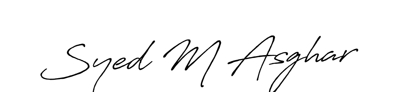 Use a signature maker to create a handwritten signature online. With this signature software, you can design (Antro_Vectra_Bolder) your own signature for name Syed M Asghar. Syed M Asghar signature style 7 images and pictures png