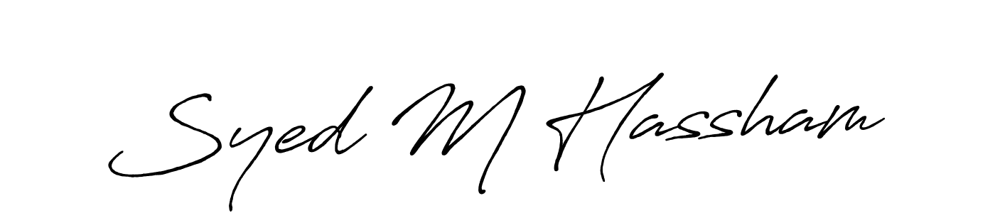 How to Draw Syed M Hassham signature style? Antro_Vectra_Bolder is a latest design signature styles for name Syed M Hassham. Syed M Hassham signature style 7 images and pictures png