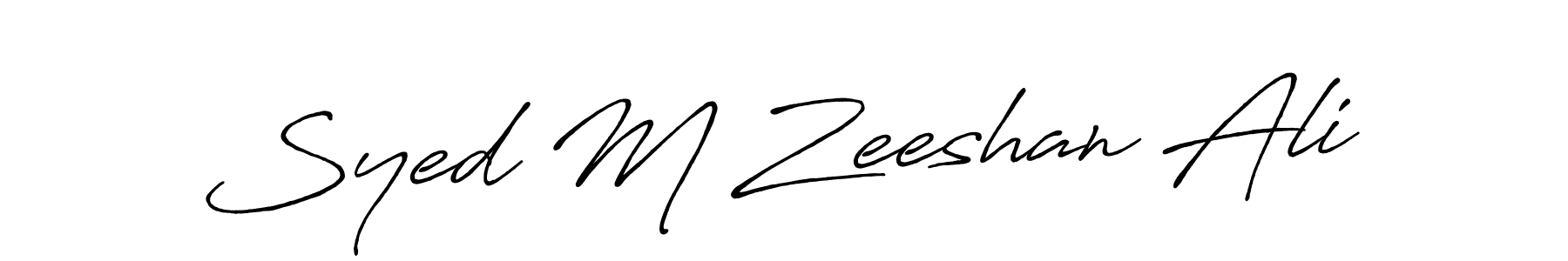 Create a beautiful signature design for name Syed M Zeeshan Ali. With this signature (Antro_Vectra_Bolder) fonts, you can make a handwritten signature for free. Syed M Zeeshan Ali signature style 7 images and pictures png