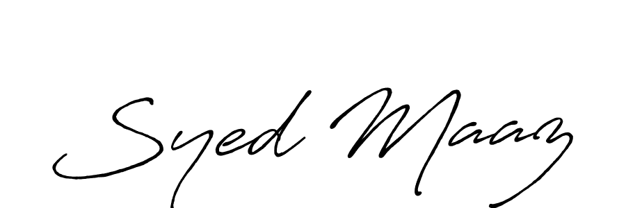 Syed Maaz stylish signature style. Best Handwritten Sign (Antro_Vectra_Bolder) for my name. Handwritten Signature Collection Ideas for my name Syed Maaz. Syed Maaz signature style 7 images and pictures png
