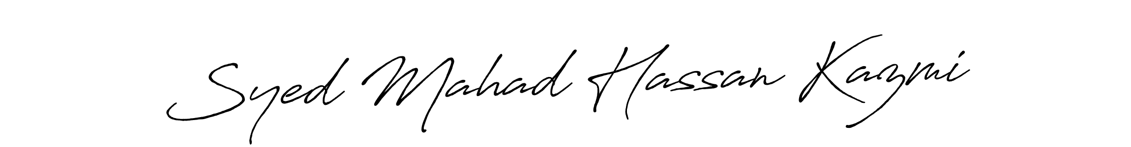 Design your own signature with our free online signature maker. With this signature software, you can create a handwritten (Antro_Vectra_Bolder) signature for name Syed Mahad Hassan Kazmi. Syed Mahad Hassan Kazmi signature style 7 images and pictures png