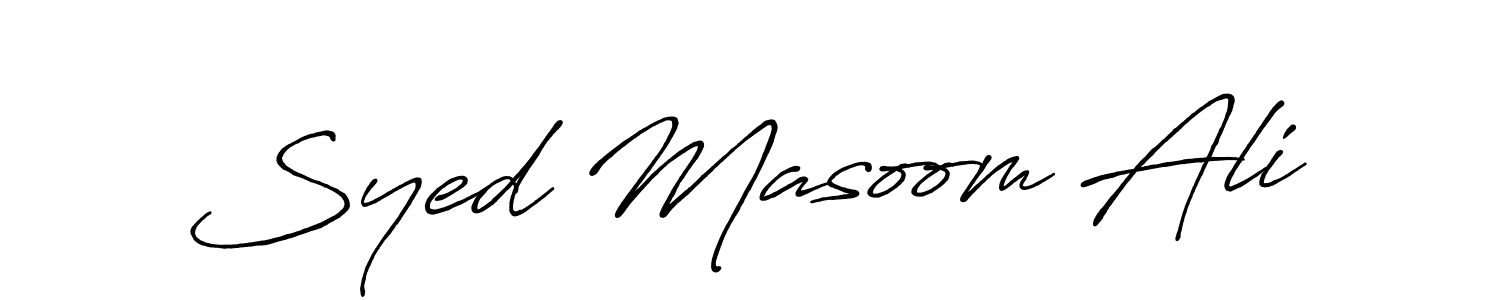 Syed Masoom Ali stylish signature style. Best Handwritten Sign (Antro_Vectra_Bolder) for my name. Handwritten Signature Collection Ideas for my name Syed Masoom Ali. Syed Masoom Ali signature style 7 images and pictures png