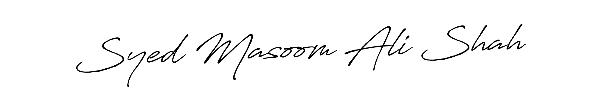 Use a signature maker to create a handwritten signature online. With this signature software, you can design (Antro_Vectra_Bolder) your own signature for name Syed Masoom Ali Shah. Syed Masoom Ali Shah signature style 7 images and pictures png