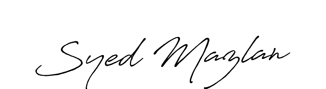 Design your own signature with our free online signature maker. With this signature software, you can create a handwritten (Antro_Vectra_Bolder) signature for name Syed Mazlan. Syed Mazlan signature style 7 images and pictures png