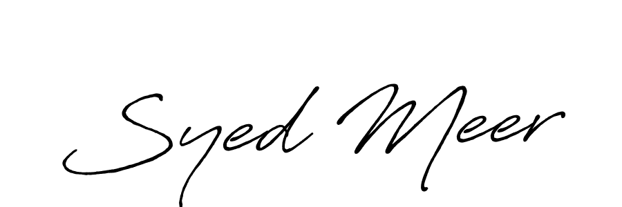 The best way (Antro_Vectra_Bolder) to make a short signature is to pick only two or three words in your name. The name Syed Meer include a total of six letters. For converting this name. Syed Meer signature style 7 images and pictures png